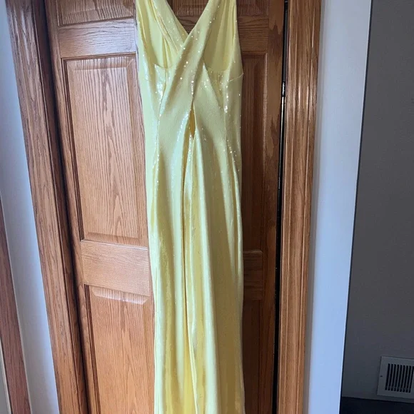Meshki One Shoulder Yellow Sequin Dress - Picture 4 of 5